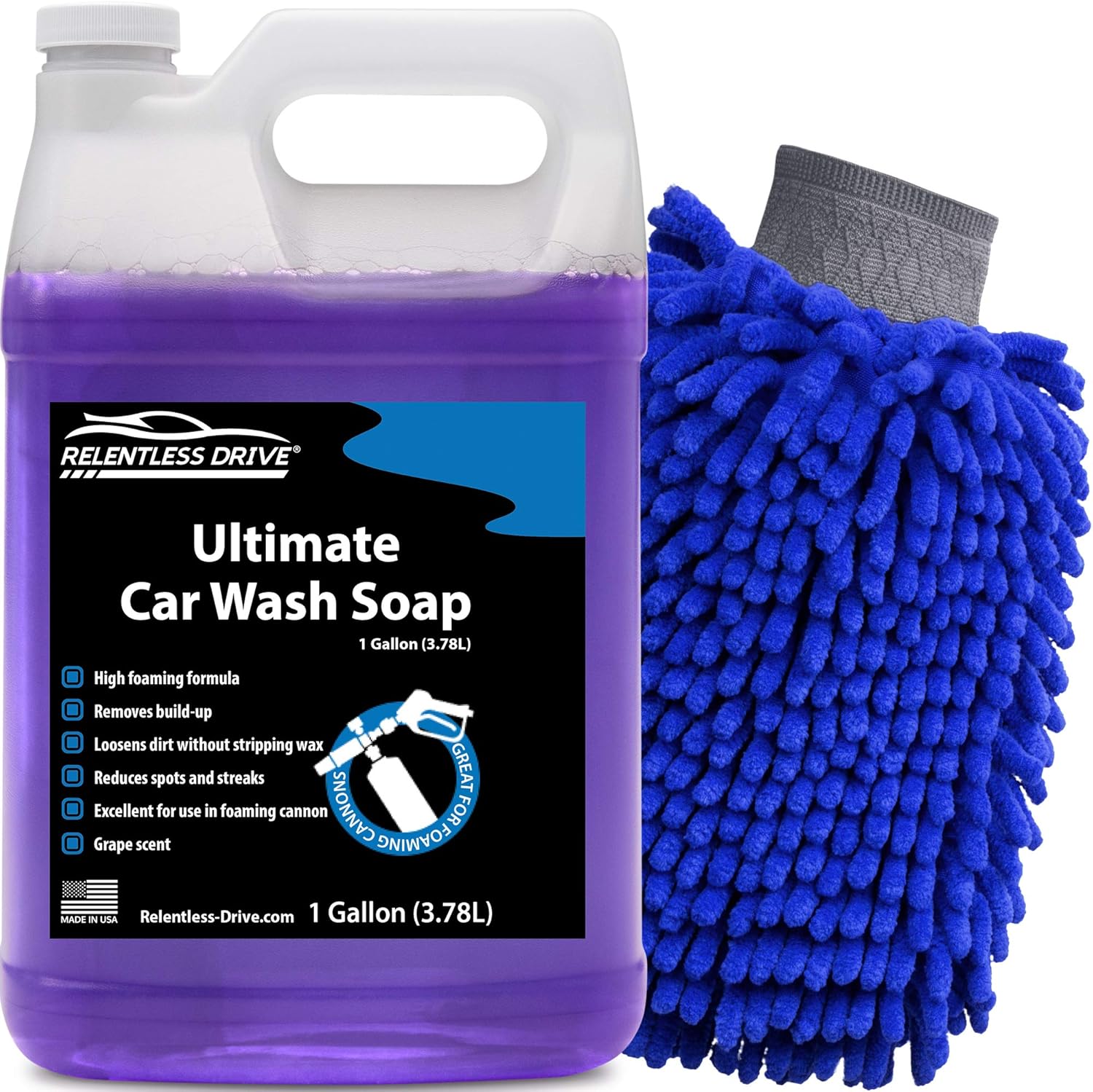 Relentless Drive Car Wash Soap Kit Includes 1 Gallon Car Soap