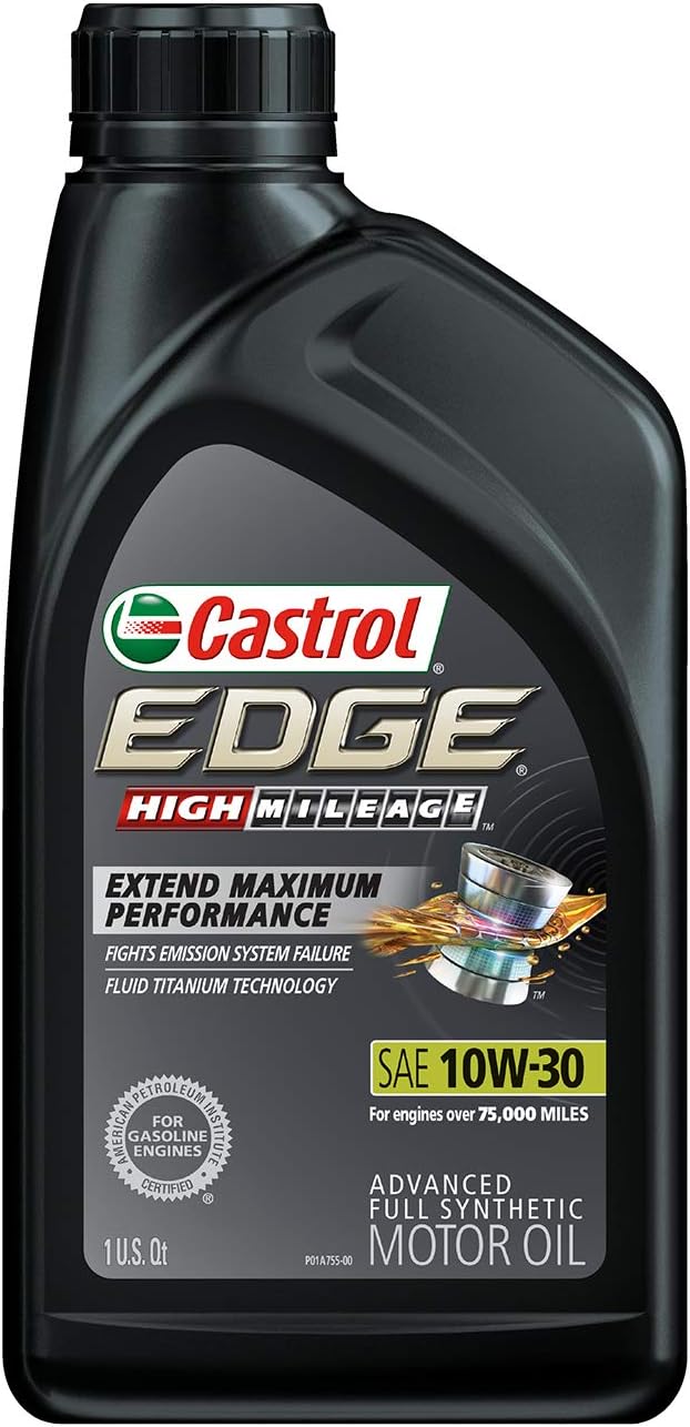 Castrol Edge High Mileage 10w 30 Advanced Full Synthetic Motor Oil 1 Quart
