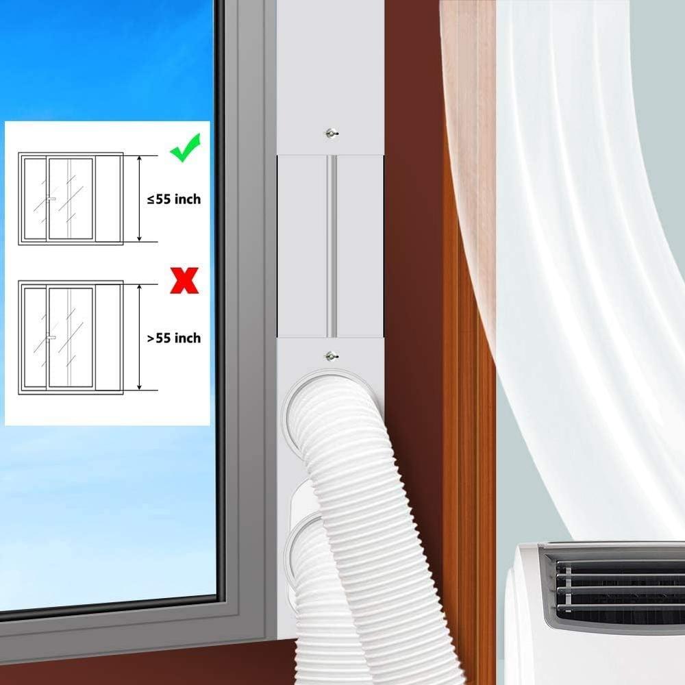 gulrear Dual Hose Portable Air Conditioner Window kit, Window Seal Plates Suitable for Portable AC vent kit Adjustable Length from 20