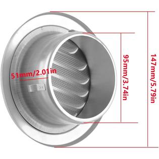 Joyoya Round Soffit Vent Dryer Air Cover 304 Stainless Steel Ventilation Louvered Wall Cap Hood Duct Extractor - Wall Exhaust Vent Revit