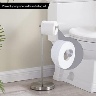 KES Home KES Toilet Paper Holder Stand SUS 304 Stainless Steel Rustproof  Pedestal Lavatory Tissue Roll Holder Floor Stand Modern Brushed
