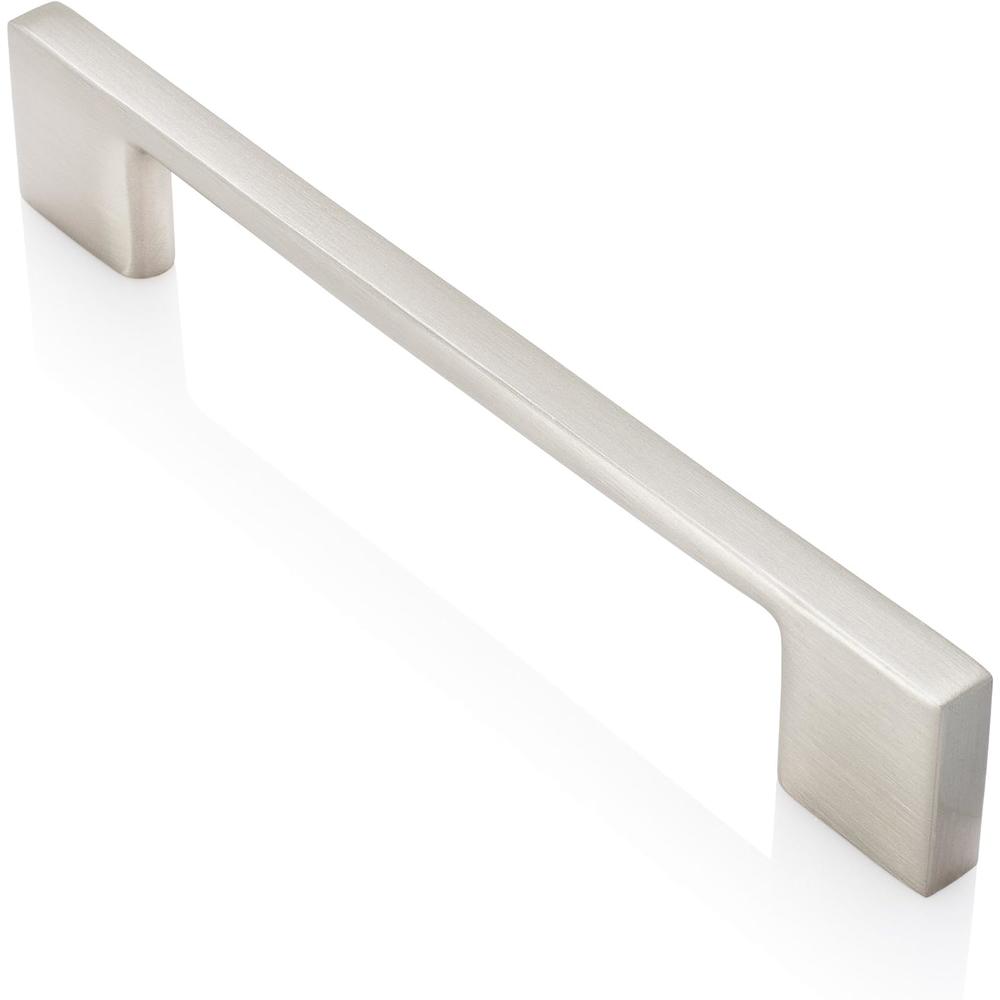 Southern Hills Brushed Nickel Cabinet Handles | 6.3 Inches Total Length | 5 Inch Screw Spacing | Satin Nickel Drawer Pulls, Pack of 5 | Modern
