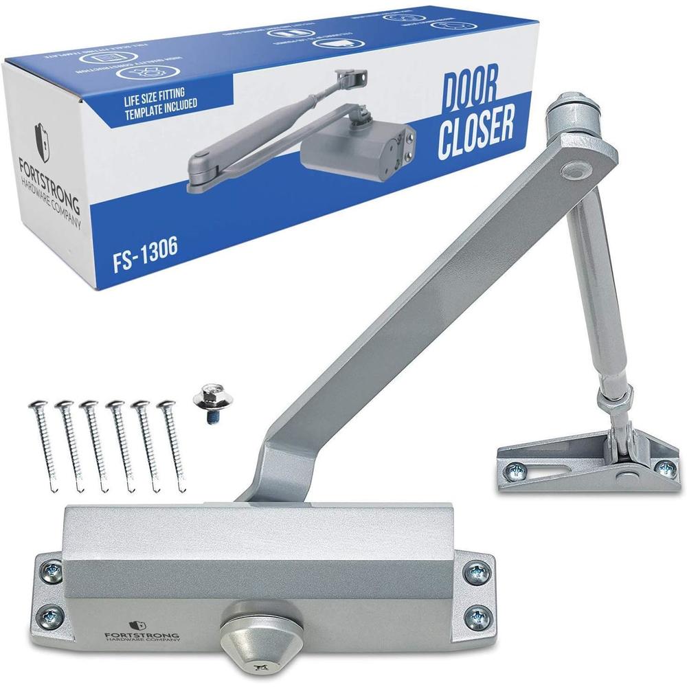 FORTSTRONG Door Closer FS-1306 Automatic Adjustable Closers Grade 3 Spring Hydraulic Auto Door-Closer with Easy Installation Life Size Fit