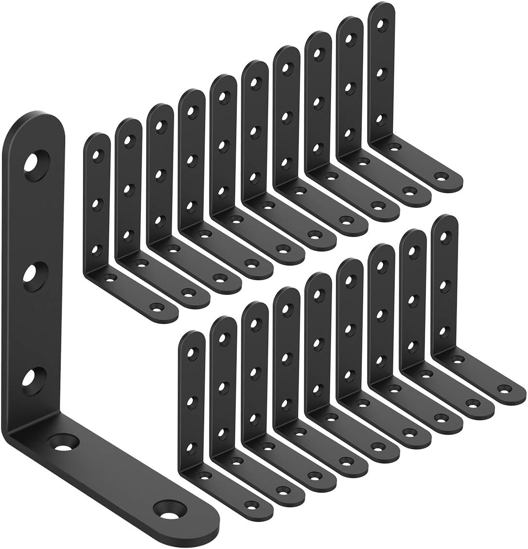 N A Pcs L Corner Brace Heavy Duty Shelf Brackets 4 X 3 Inch L Joint Angle Brackets Shelf Support Corner Braces For Shelves Furn