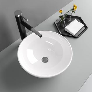 Lofeyo Round Vessel Sink 13x13 Bathroom Sink Above Counter White Ceramic Porcelain Small Lavatory Vanity Vessel Sink Ba Lofeyo Round Vessel Sink 13x13 Bathroom Sink Above Counter White Ceramic Porcelain Small Lavatory Vanity Vessel Sink Ba