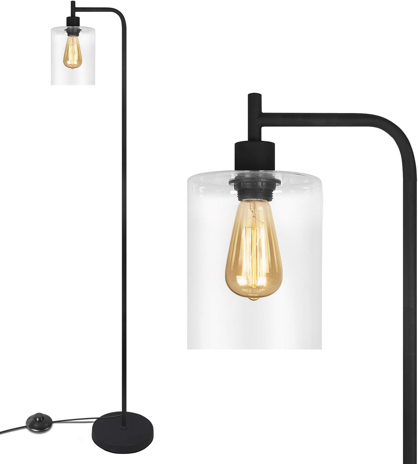 Acaxin Black Industrial Floor Lamp With, Black Industrial Table Lamp Shade
