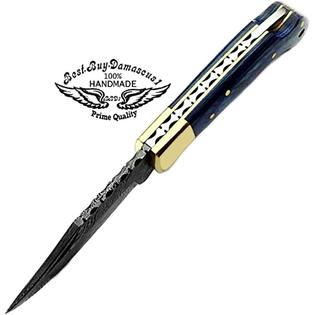 Best Buy Damascus1 Pocket Knife 6 5 Handmade Damascus Steel Blue Wood Pocket Knife For Men Folding Knife With Back Lock Knives Set For Hunting C Best Buy Damascus1 Pocket Knife 6 5 Handmade Damascus Steel Blue Wood Pocket Knife For Men Folding Knife With Back Lock Knives Set For Hunting C