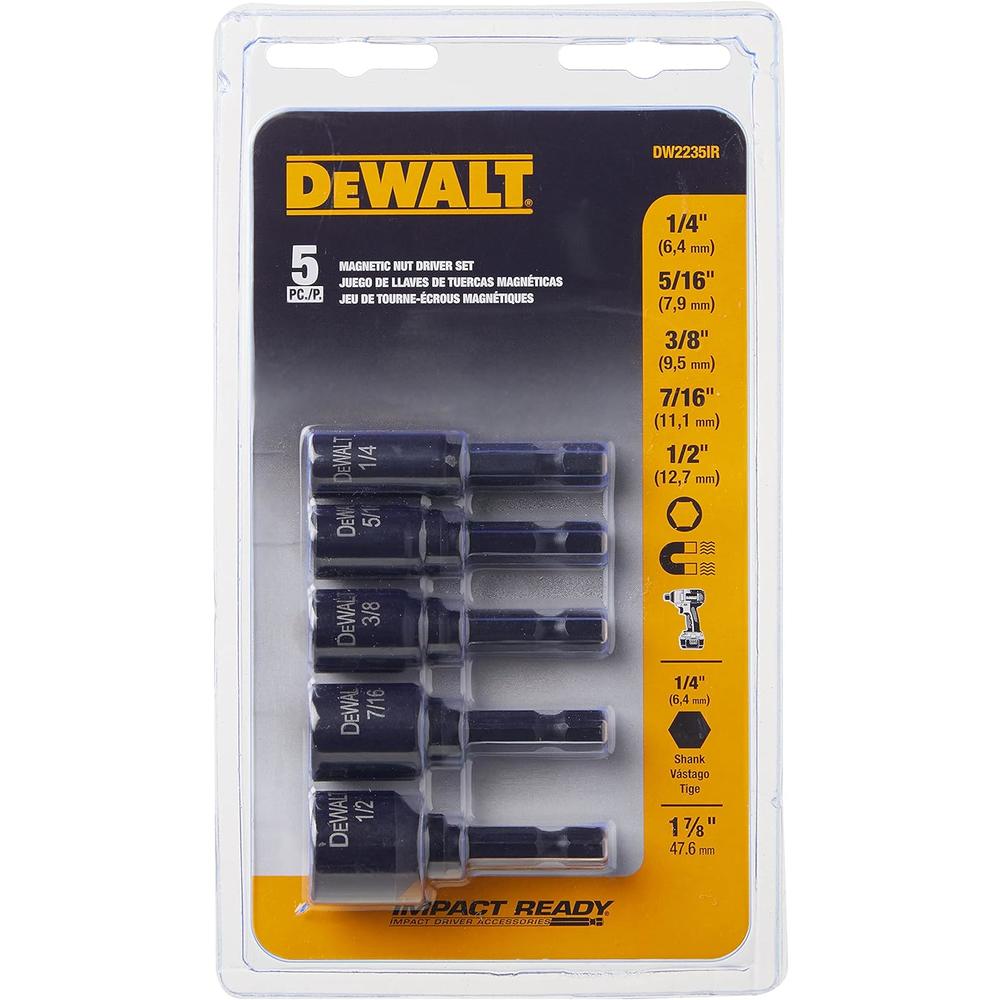 DEWALT Nut Driver Set, Impact Ready, Magnetic, 5-Piece (DW2235IR)