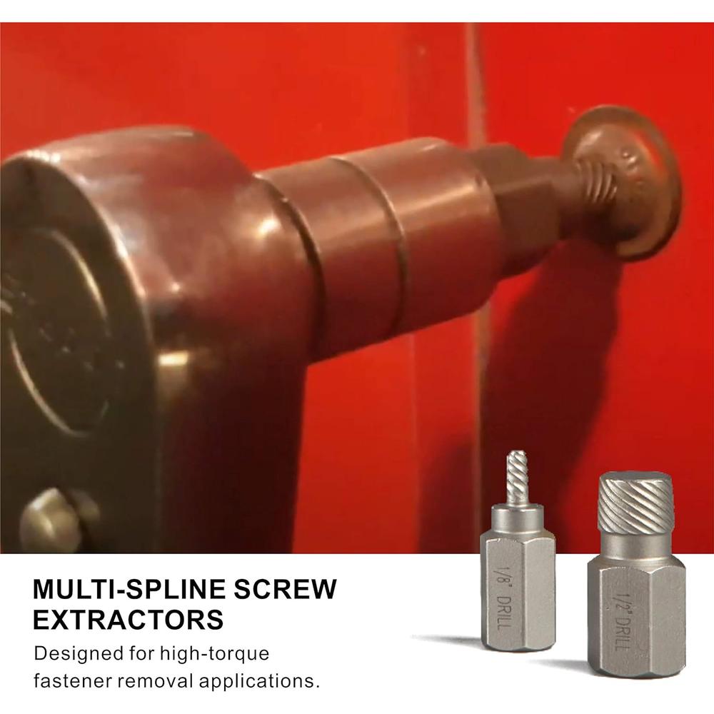 AKM Screw Extractor with Drill Bit Set,bolt extractors,Multi-spline Extractors,and Left Hand Drill Bits for Removeing Broken Studs,