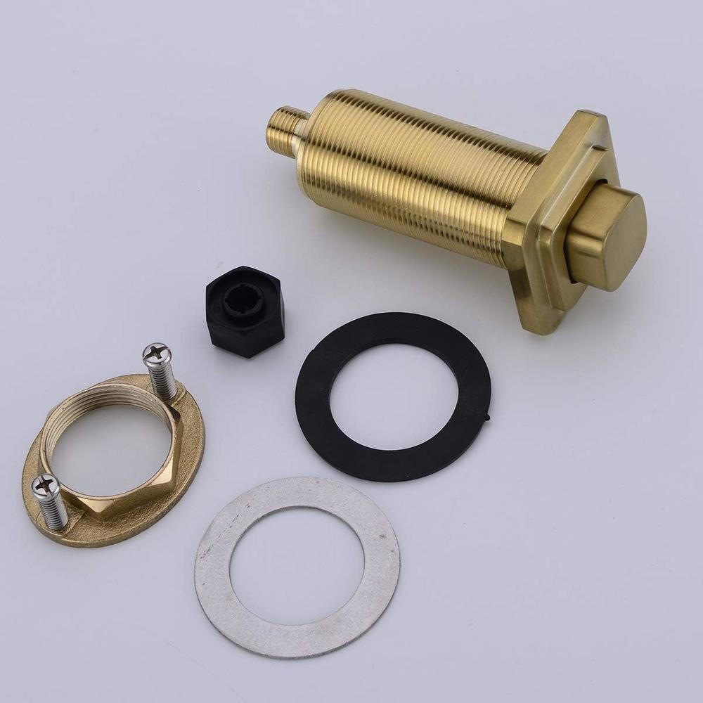 BeStill Sink Top Garbage Disposal Air Switch Kit, Brushed Gold Full Brass Long Button (Square)