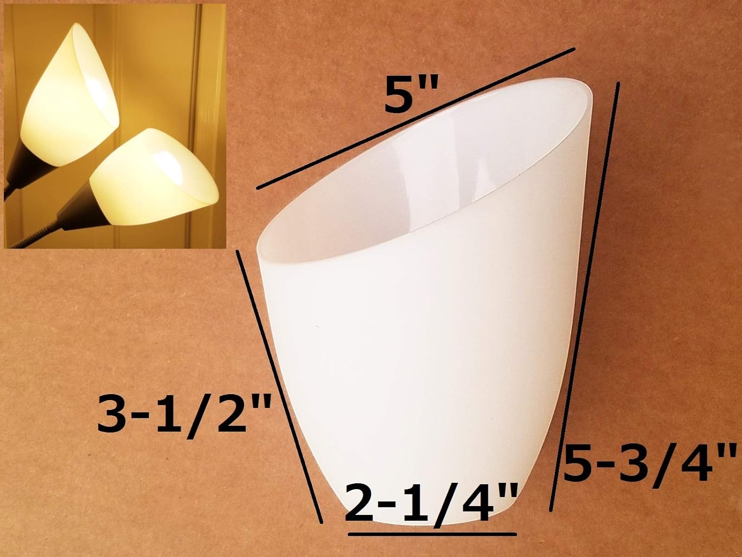 Quaray 2-Pack  T50 Replacement Plastic Lamp Shade for Torchiere Floor Lamp
