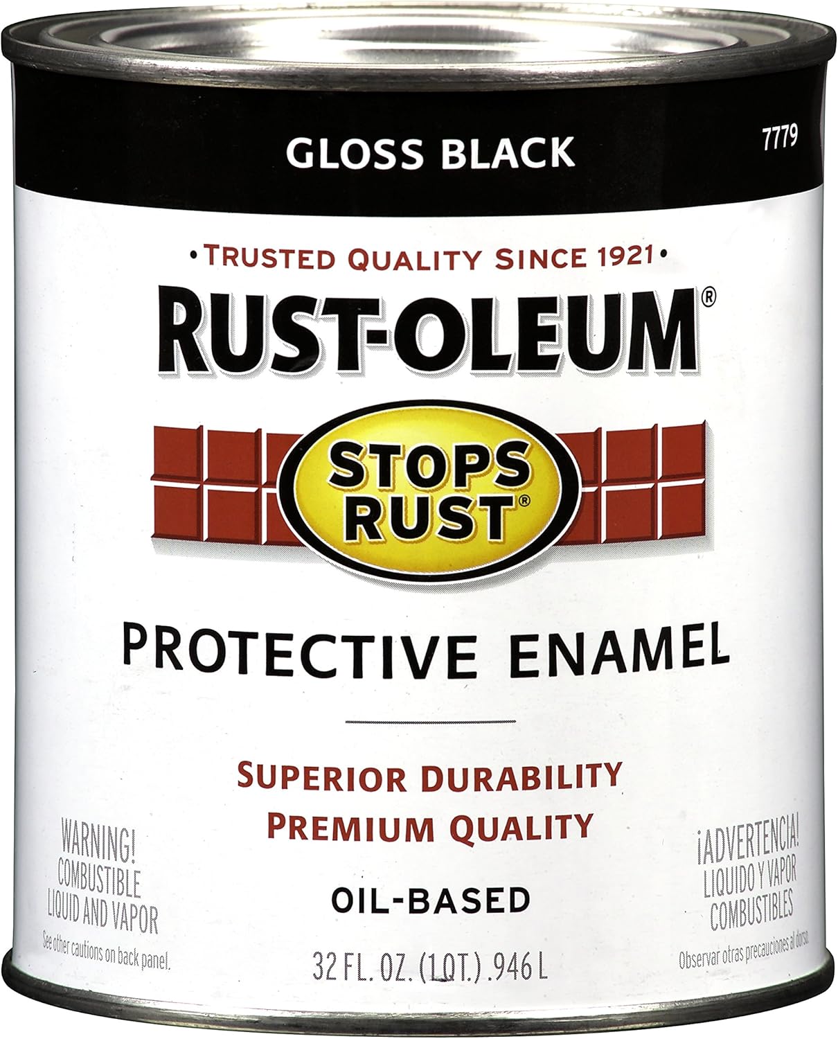 Rust Oleum 2pk Stops Rust Brush On Paint Quart 2 Pack Gloss Black 2 Can