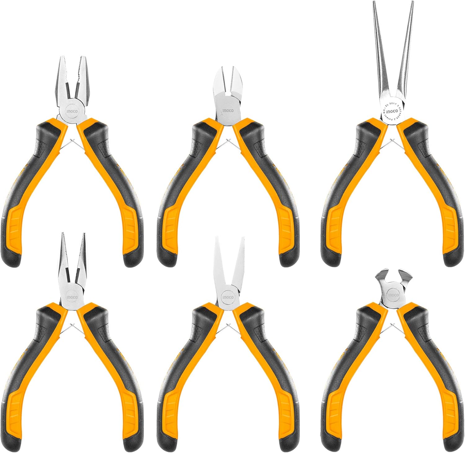 INGCO 6pcs Mini Plier Set, Including 4.5