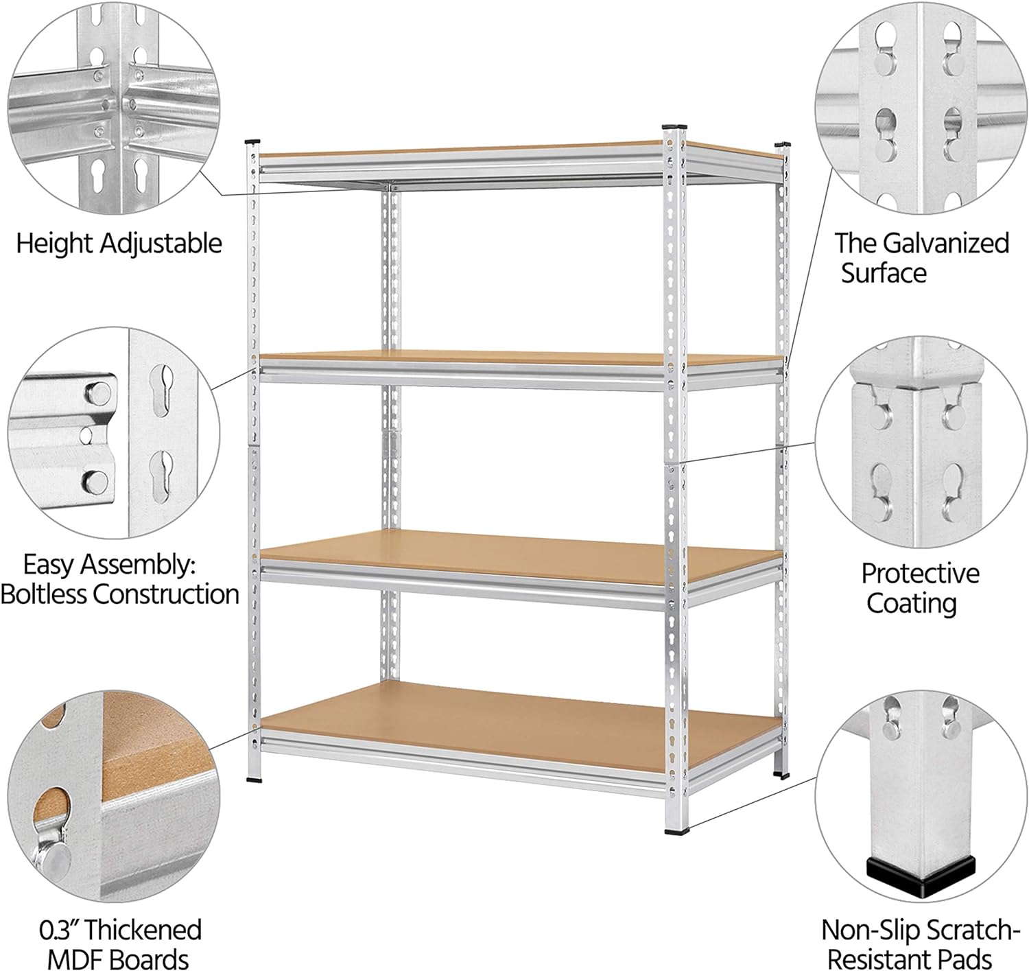 Garage Shelves Adjustable Metal, Metal Shelving Replacement Parts