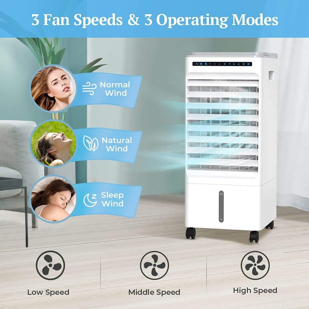 HAUEA Portable Air Conditioner, 4 in 1 Air Conditioner Fan, 5L Evaporative Air Cooler with 3 Modes