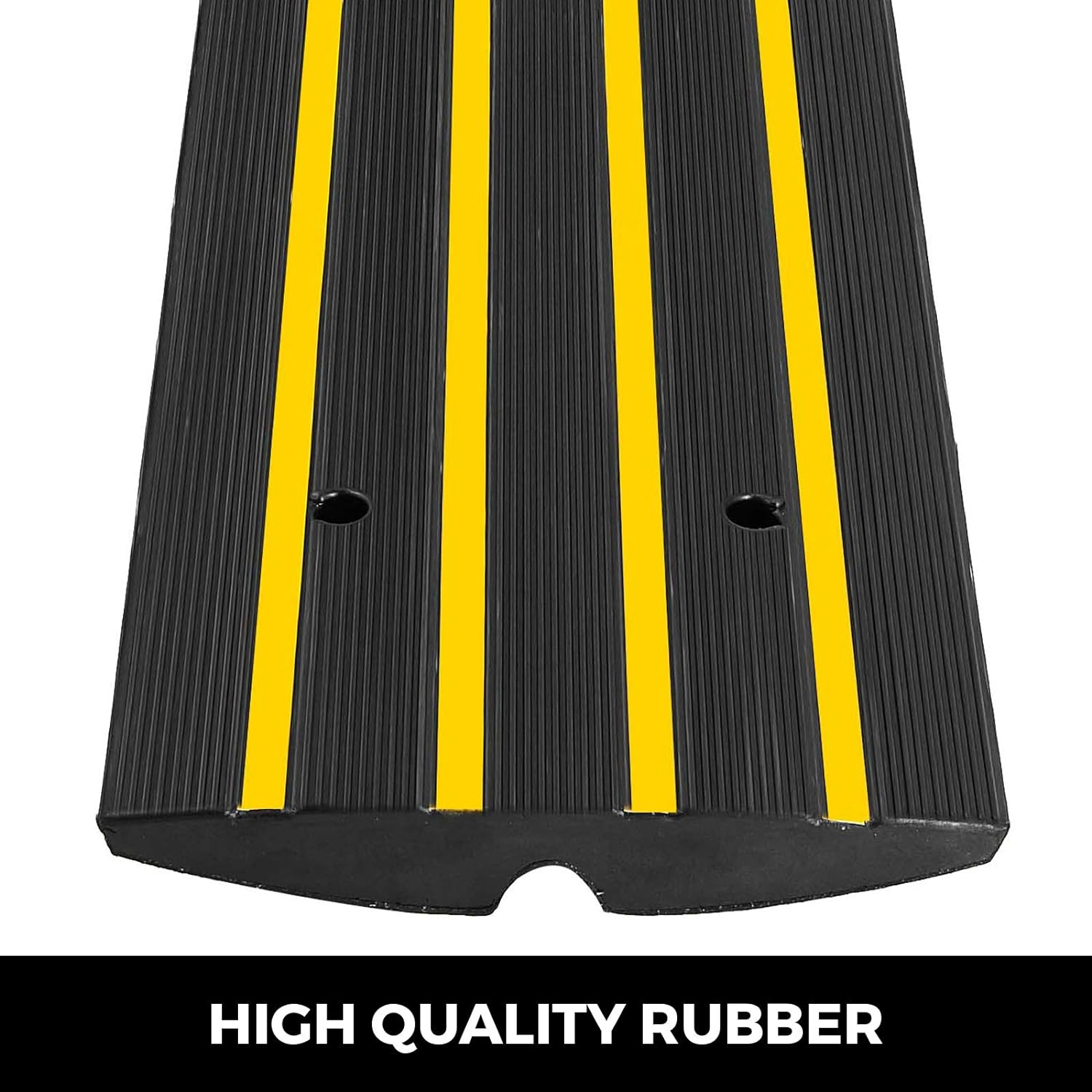 Happybuy iSH09-M772506mn Car Driveway Rubber Curb Ramps Heavy Duty 22000lbs  Capacity Threshold Ramp 2.5 Inch High Cable Cover Curbside Bridge Ramp for L