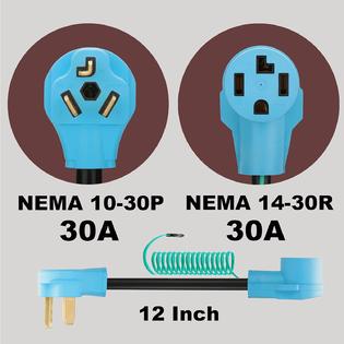 Circlecord Dac3t4 G Blu Dryer Adapter 4 Prong To 3 Prong Blue Dryer Cord Convert Nema 10 30p Plug To 14 30r Receptacle 1v 240v 30 Amp 10 Awg Stw Wit Circlecord Dac3t4 G Blu Dryer Adapter 4 Prong To 3 Prong Blue Dryer Cord Convert Nema 10 30p Plug To 14 30r Receptacle 1v 240v 30 Amp 10 Awg Stw Wit