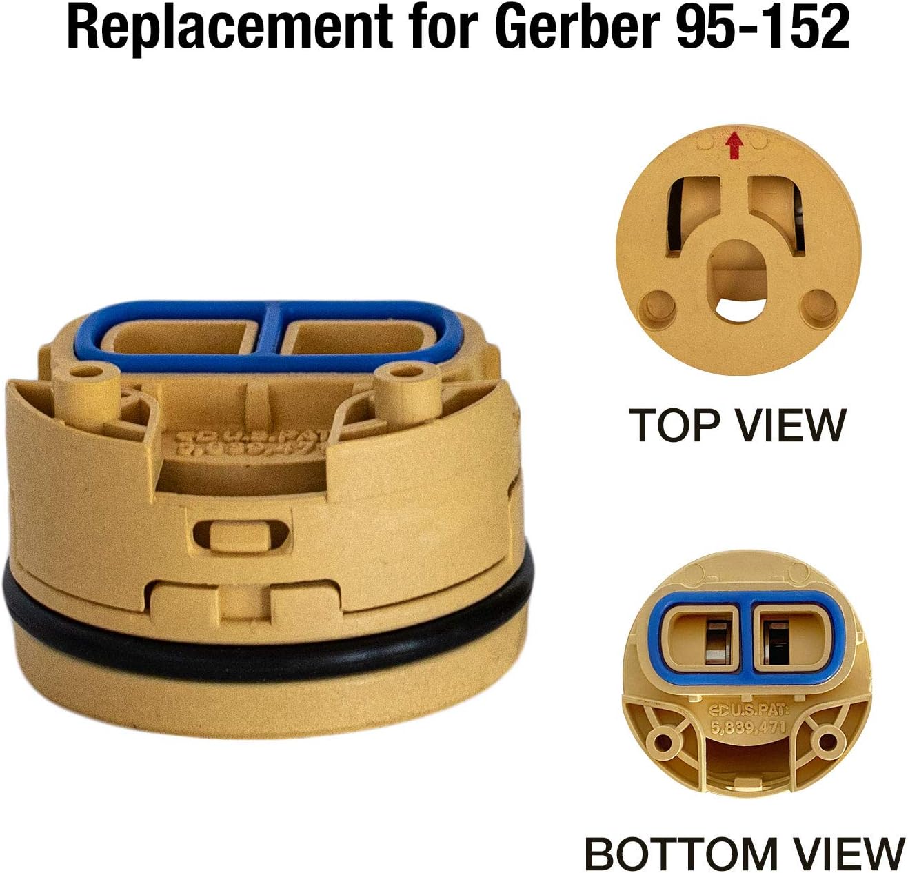 Bennington FlowRite Replacement 95-152/95-154 Gerber SafeTemp 2 Single Handle Shower Cartridge Assembly for GS-105
