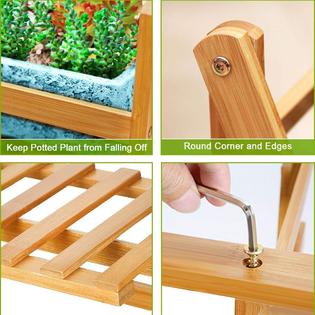 Ogori iSH09-M997314mn OGORI Bamboo Ladder Plant Stand 3-Tier Foldable Organizer Flower Display Shelf Rack for Home Patio Lawn Garden Balcony Ogori iSH09-M997314mn OGORI Bamboo Ladder Plant Stand 3-Tier Foldable Organizer Flower Display Shelf Rack for Home Patio Lawn Garden Balcony