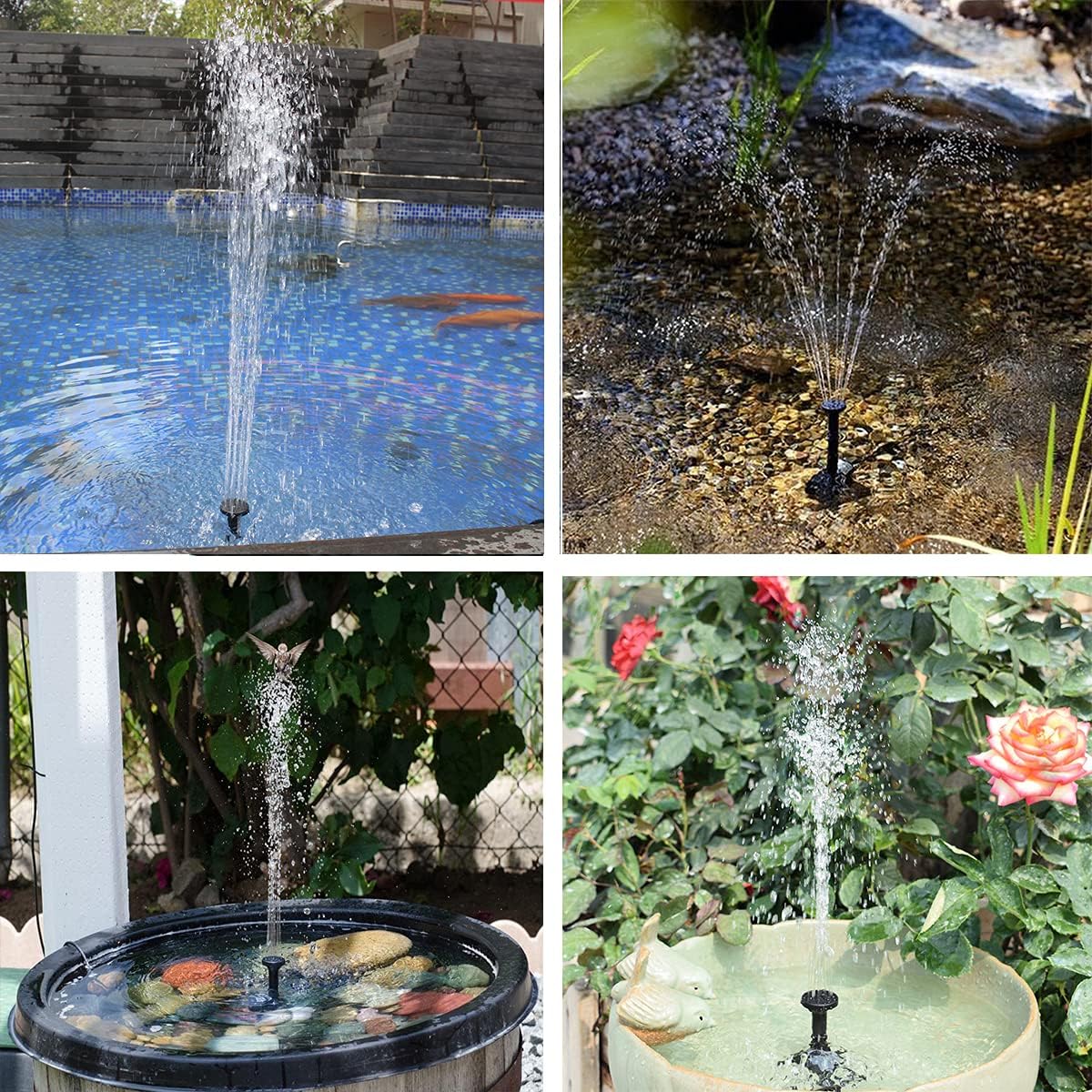 Lewisia 5W Solar Fountain Pump for Pool Koi Pond Bird Bath Garden Decoration Submersible Water Pump Kit