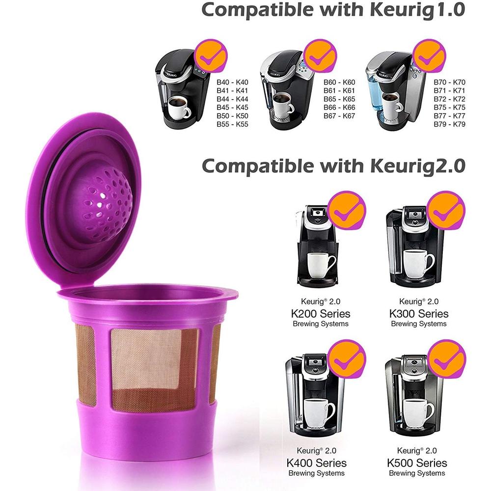 GoodCups 4 Reusable K Cups for Keurig K-Duo, K-Classic, K-Elite, K-Select, K-Cafe, K-Compact, K200, K300, K400, K500, Refillable Kcups C