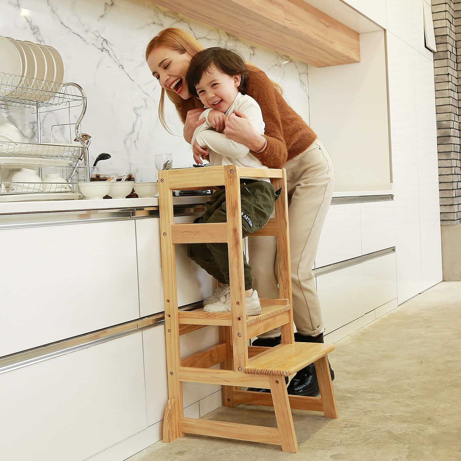 Generic SDADI Adjustable Height Kitchen Step Stool,Kids Learning Stool,Mothers' Helper LT05N