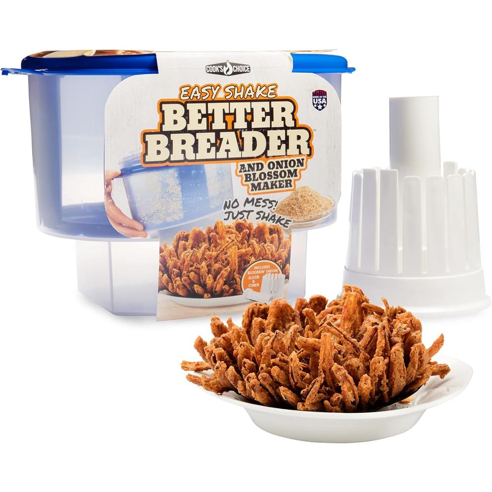 COOK'S CHOICE Onion Blossom Maker Set- All-in-One Blooming Onion Set with Corer and Breader Batter Bowl