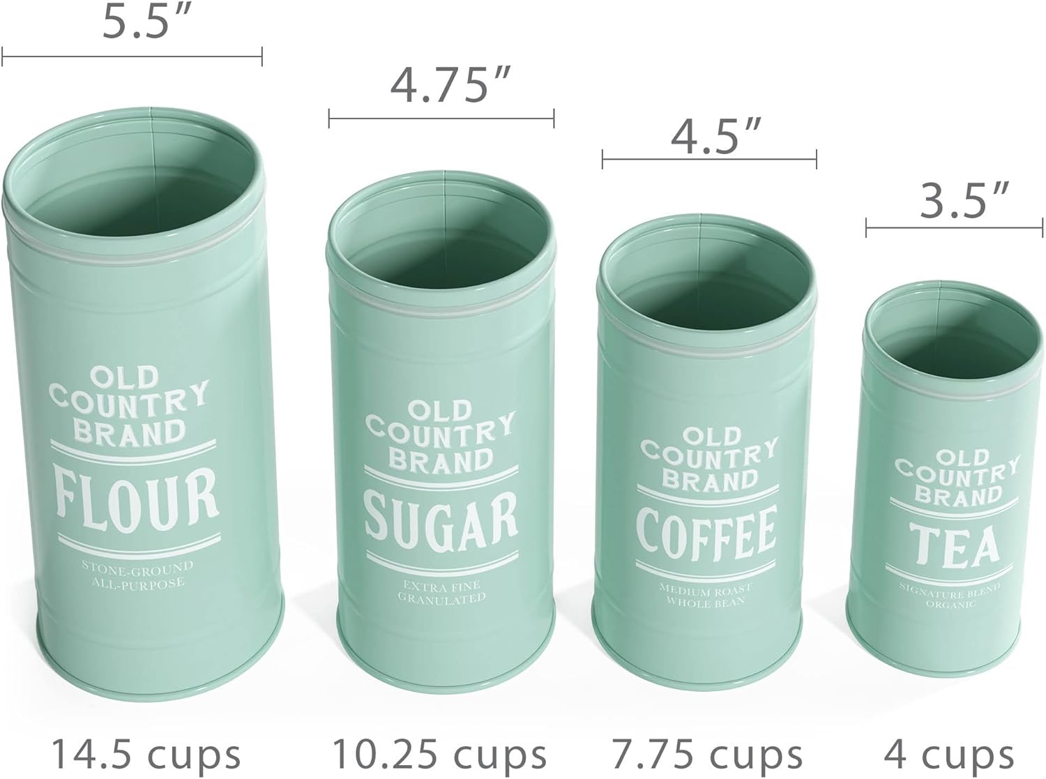 Barnyard Designs Barnyard Designs Canister Sets for Kitchen Counter Vintage Kitchen Canisters, Country Rustic Farmhouse Decor for the Kitchen, Coffee ...