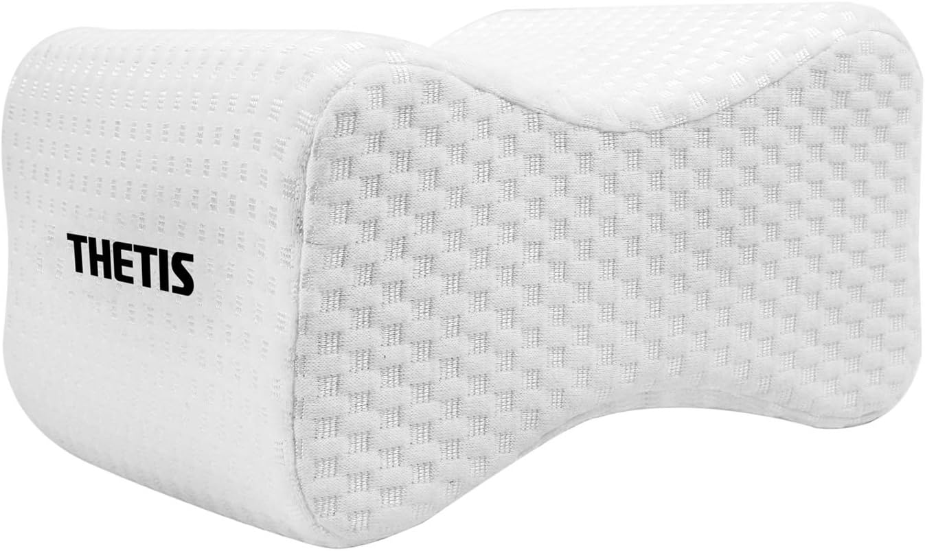 THETIS Homes Knee Pillow for Side Sleeper Leg Pillow for Sciatic Nerve Pain  Relief, Back, Hip, Pregnancy and Spine Alignment - Memory Foam O