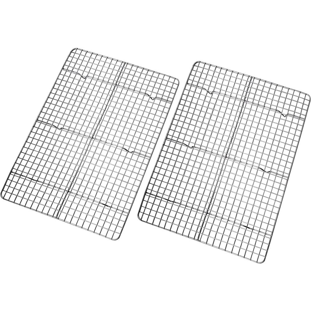 Checkered Chef Cooling Rack - Set of 2 Stainless Steel, Oven Safe Grid Wire Racks for Cooking