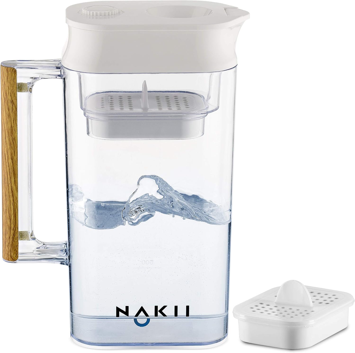 Nakii Water Filter Pitcher - Long Lasting 150 Gallons, Supreme Fast Filtration and Purification Technology, Removes Chlorine, Metals