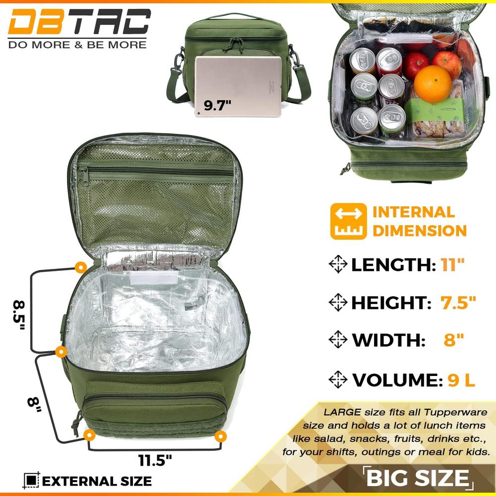 DBTAC Tactical Lunch Bag, Insulated Lunch Box for Men Women Adult | Durable School Lunch Pail for Kids | Leakproof Lunch Cooler Tote
