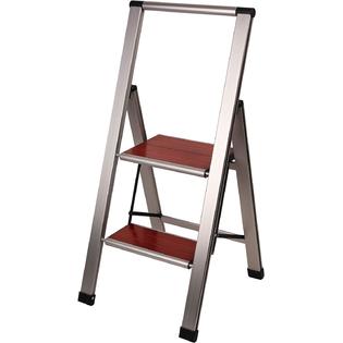 Generic Sorfey Aluminum Folding 2 Step Modern Ladder, Anti Slip, Sturdy,  Lightweight and 2 Slim Design, Very Easy to Store, Heavy