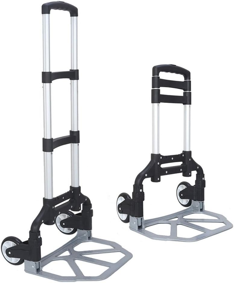FCH Folding Hand Truck Aluminum Portable Folding Hand Cart 165lbs Capacity Hand Cart and Dolly Ideal for Home, Auto, Office,Travel