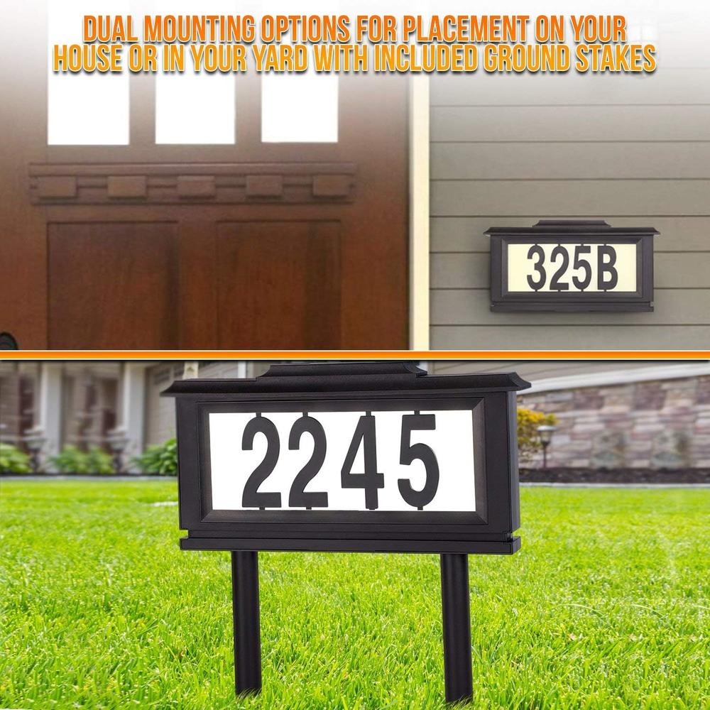 Perfect Life Ideas Lighted House Numbers Address Sign - Solar Lighted Address Numbers Signs for Houses or for Yard - Led Light up House Numbers -