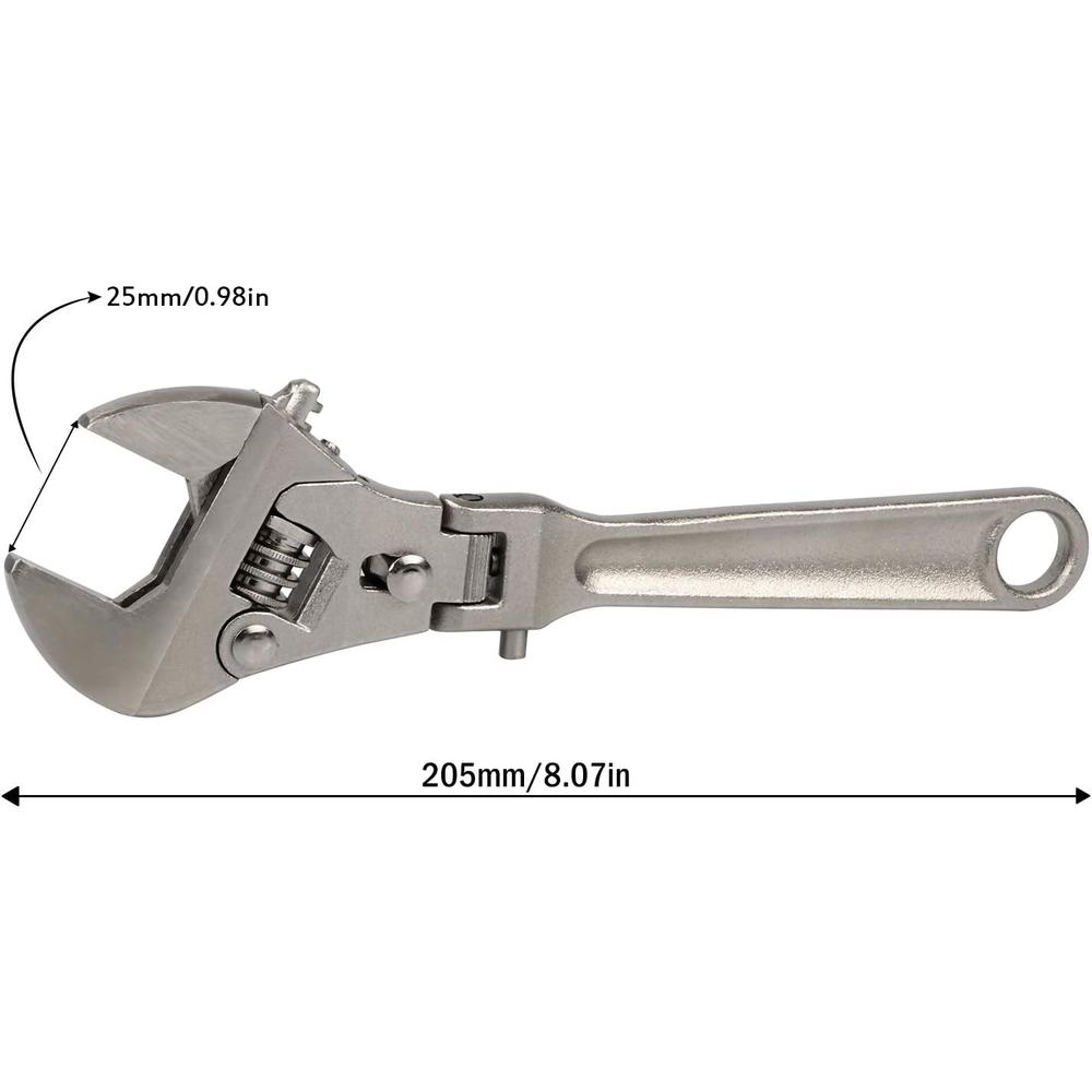 GETUHAND Flexhead Adjustable Wrench 8", Flex Ratcheting Wrench with 180 Degree Rotating Head