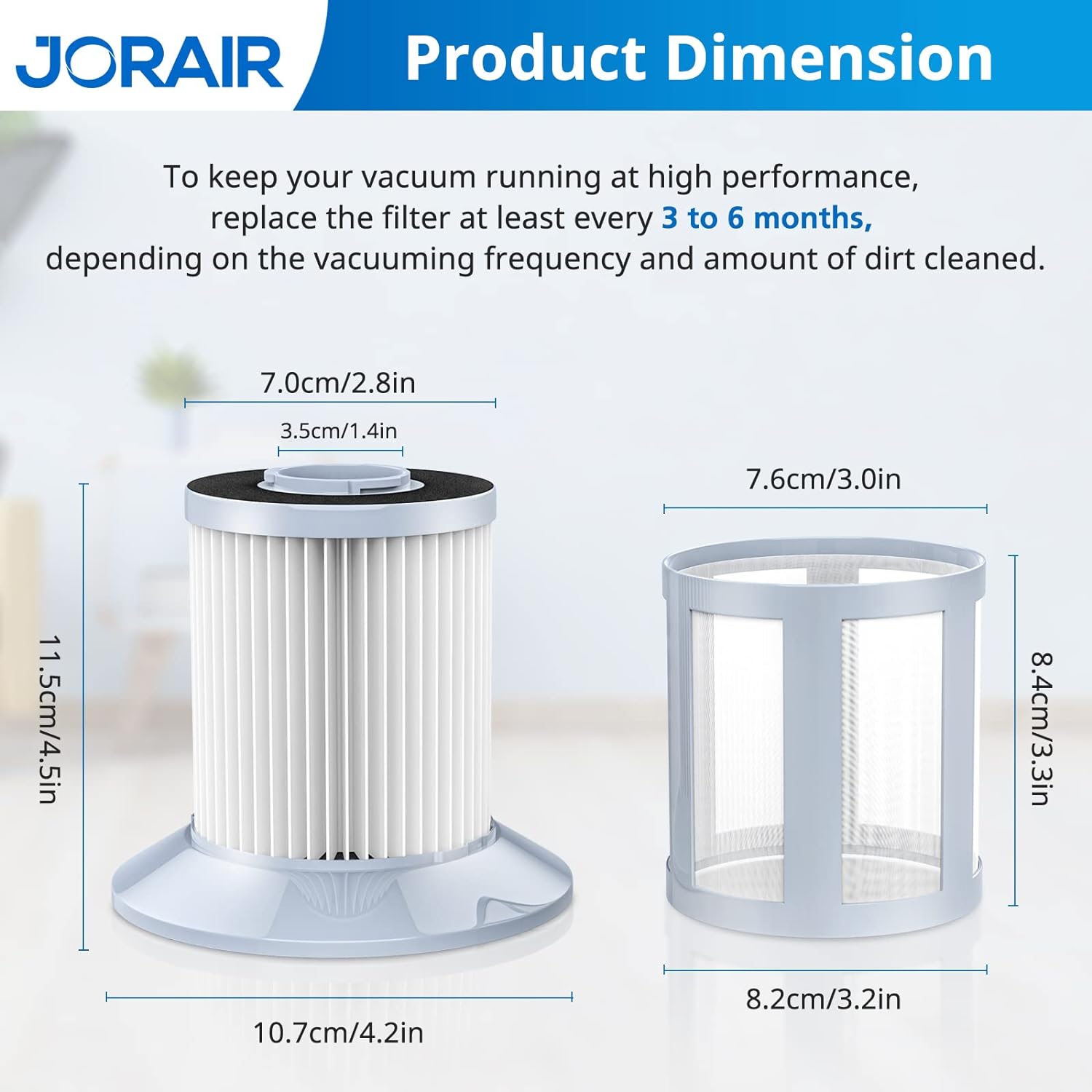 JORAIR 2156A Replacement Vacuum Filter Compatible with Bissell 2156A, 1665, 16652, 1665W Zing Canister Vacuum Cleaner, Compare to Part