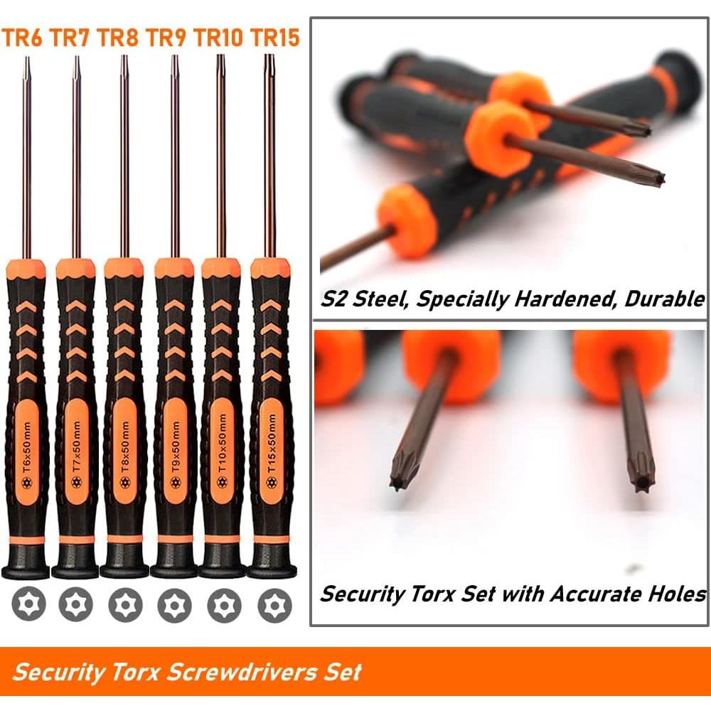 TECKMAN Torx Screwdriver Set of T2-T15,  10-Piece Magnetic Small Torx Security Screwdrivers with T2 T3 T4 T5 T6 T7 T8 T9 T10 T15 Star S