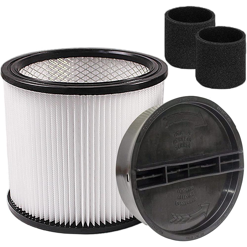 &#226;&#128;&#142;KTSIM Cartridge Filter Replacement Part Accessories With Lid , Compatible with Shop-Vac 90350 90304 90333 and 90585 Foam Filter, fits