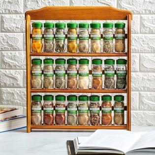 Generic McCormick Gourmet Three Tier Wood 24 Piece Organic Spice Rack  Organizer with Spices Included, 27.6