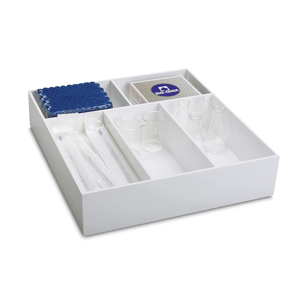 Generic TrippNT 50549 White PVC Plastic 8" Extra Deep Drawer Organizer, 5 Compartments, 17.5" Width x 8" Height x 19.5
