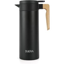 DUIERA 51 oz Coffee Carafe Double Walled Thermal Carafe Stainless Steel Thermos Pot, 1.5 L Beverage Dispenser Keeping Hot/Cold - Black