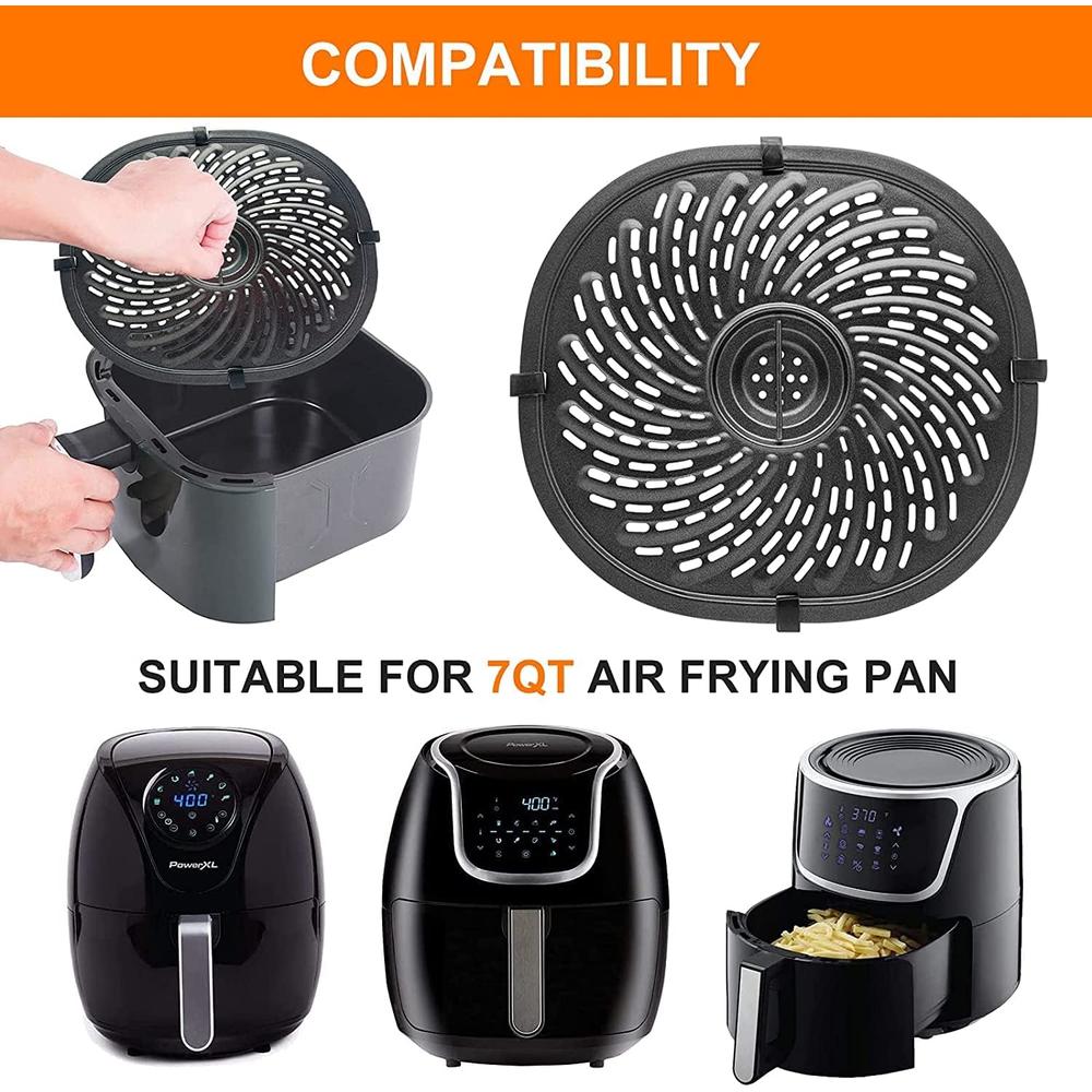 gszn Air Fryer Grill Pan For 7QT Power XL Gowise Air Fryers, Premium Nonstick Coating Crisper Plate, Air Fryer Replacement Parts Tra