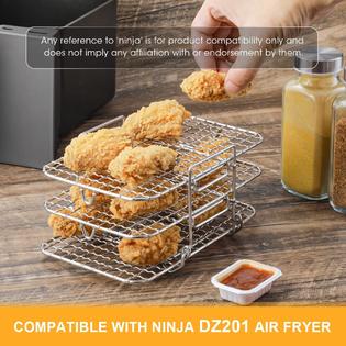 Generic iSH09-M673632mn AIEVE Air Fryer Rack Compatible with Ninja Dual Air  Fryer, 304 Stainless Steel Multi-Layer Dehydrator Rack Toast Rack Air Fryer