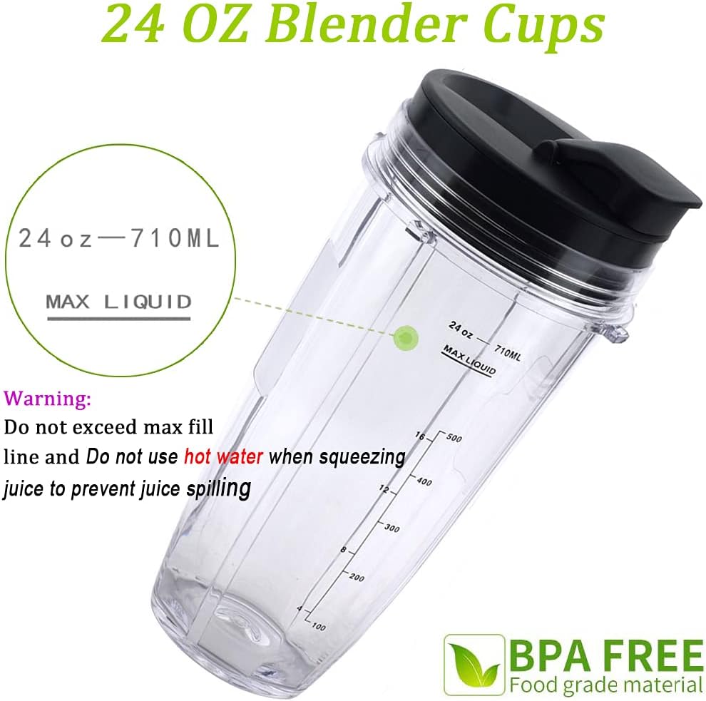 ABTER iSH09-M673201mn Replacement 24oz Nutri Ninja Blender Cup