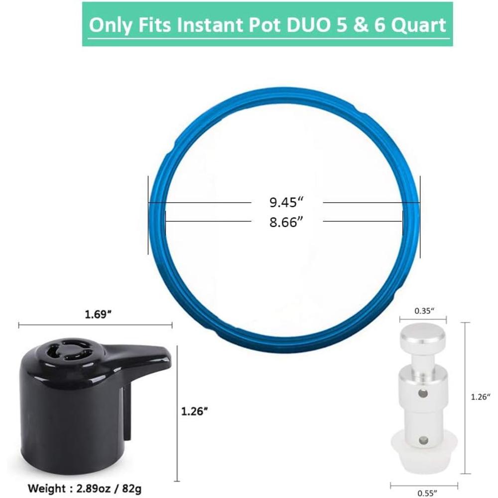 Generic Parts Replacement for Instant Pot Duo 5, 6 Quart Qt Include Sealing Ring, Steam Release Valve and Float Valve Seal Replacement