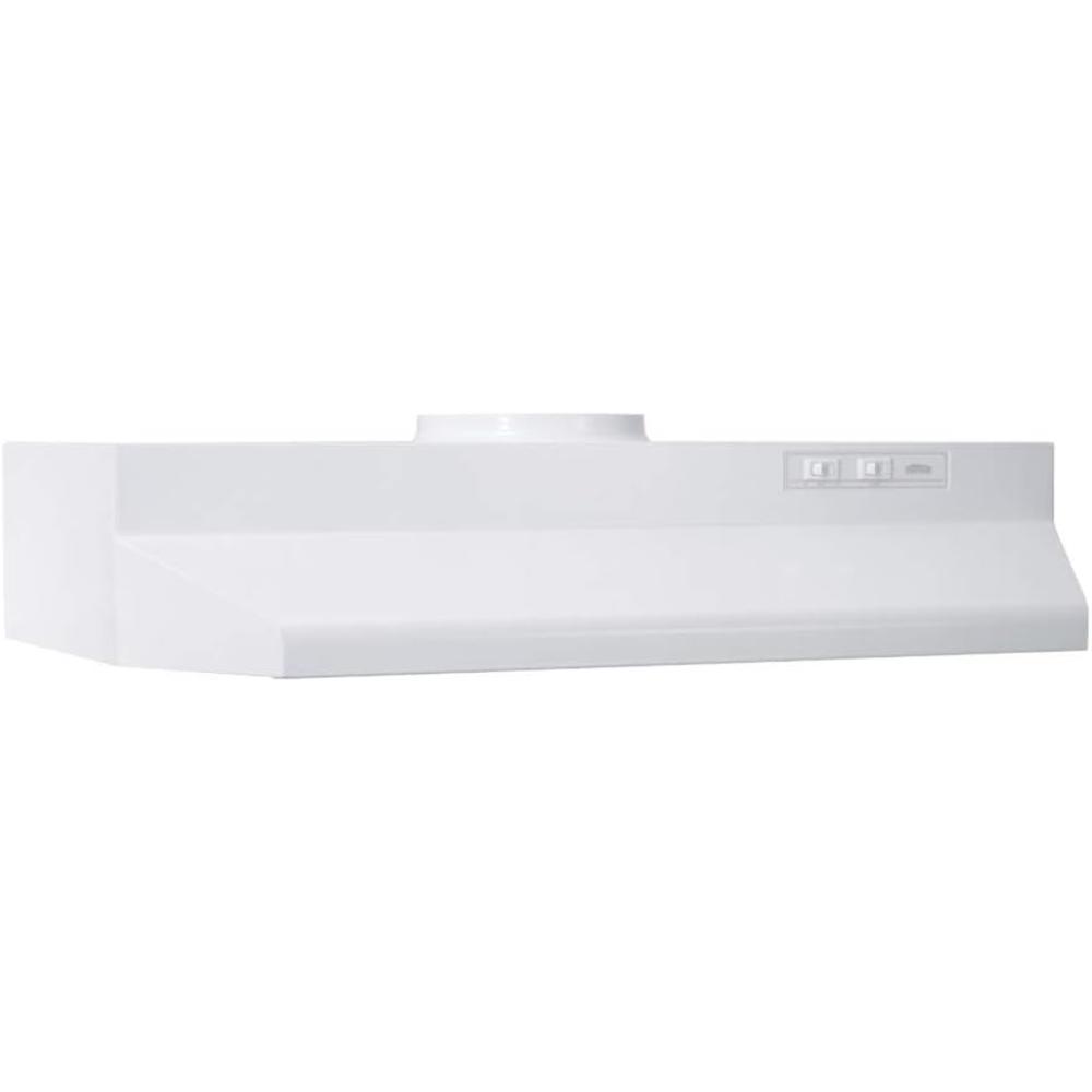 Broan 423001 30-inch Under-Cabinet Range Hood with 2-Speed Exhaust Fan and Light, 230 Max Blower CFM, White