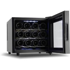 Jinjunye Wine Cooler Refrigerator, Wine Fridge Small Countertop with Digital Temperature Control, 12 Bottle, Mini Freestanding for Wine,