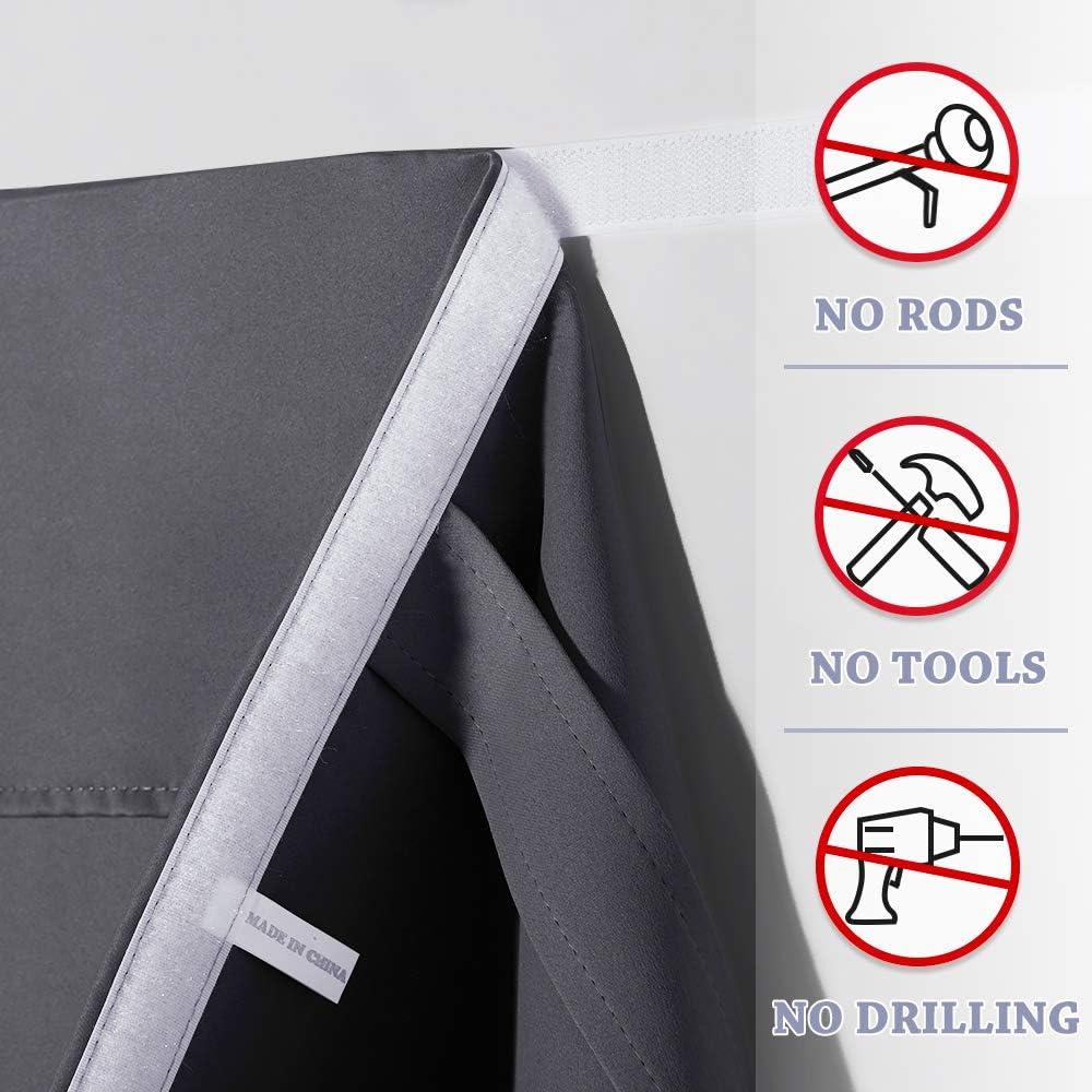 RYB HOME Blackout Door Curtain – Thermal Insulated, Privacy, Tie Top, 26x69 Inch, Grey, Modern