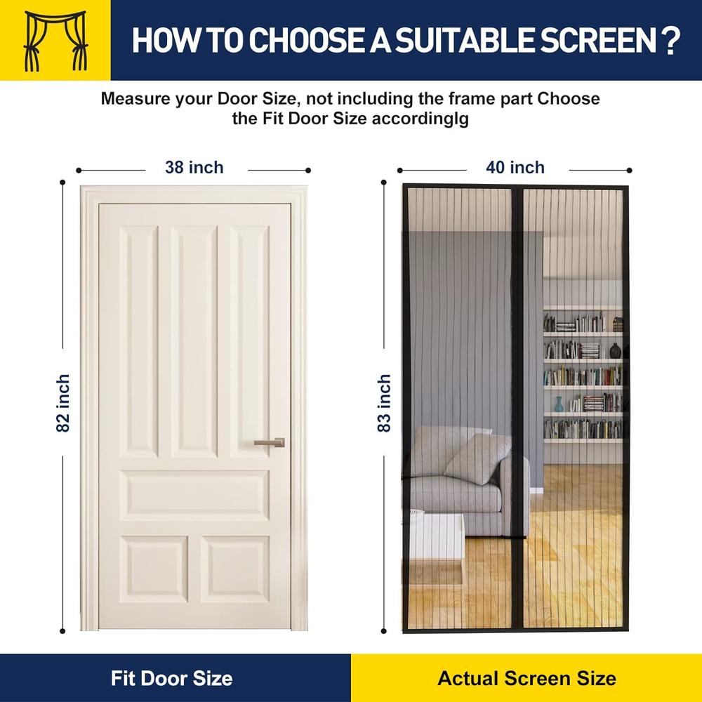 MDAVO Magnetic Screen Door, Screen Door Mesh, Door Screen Magnetic Closure-Keeps Bugs Out Let Breeze in, Heavy Duty Mesh - Pet and Ki